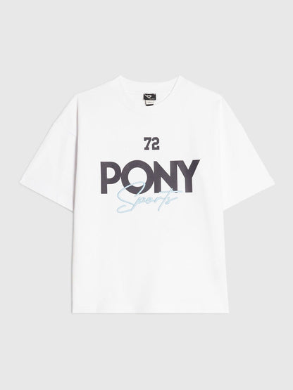 Dsiney Kidz - River Island White Oversized Pony Crest T-Shirt image 2