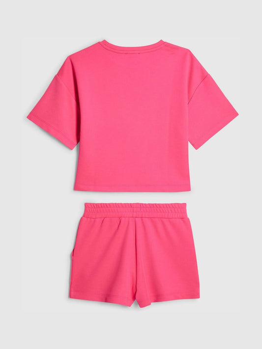 Dsiney Kidz - River Island Pink Premium Clean Neon T-Shirt & Shorts Set image 2