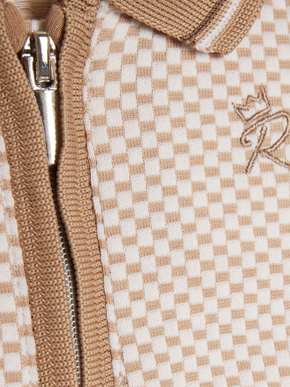 River Island Brown Jacquard Polo & Joggers Set image 4