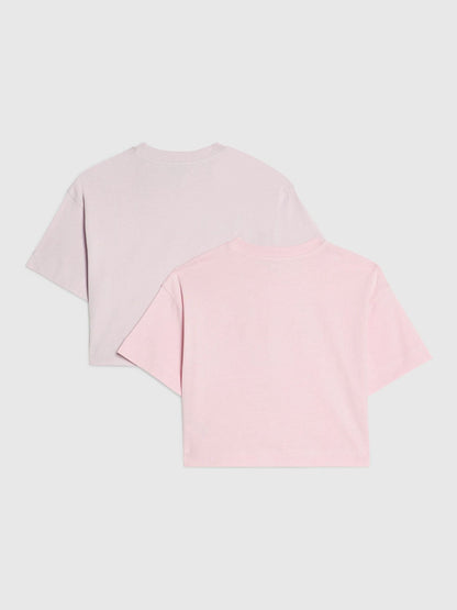 Dsiney Kidz - River Island Pink River Logo Crop T-Shirts  2 Pack image 2