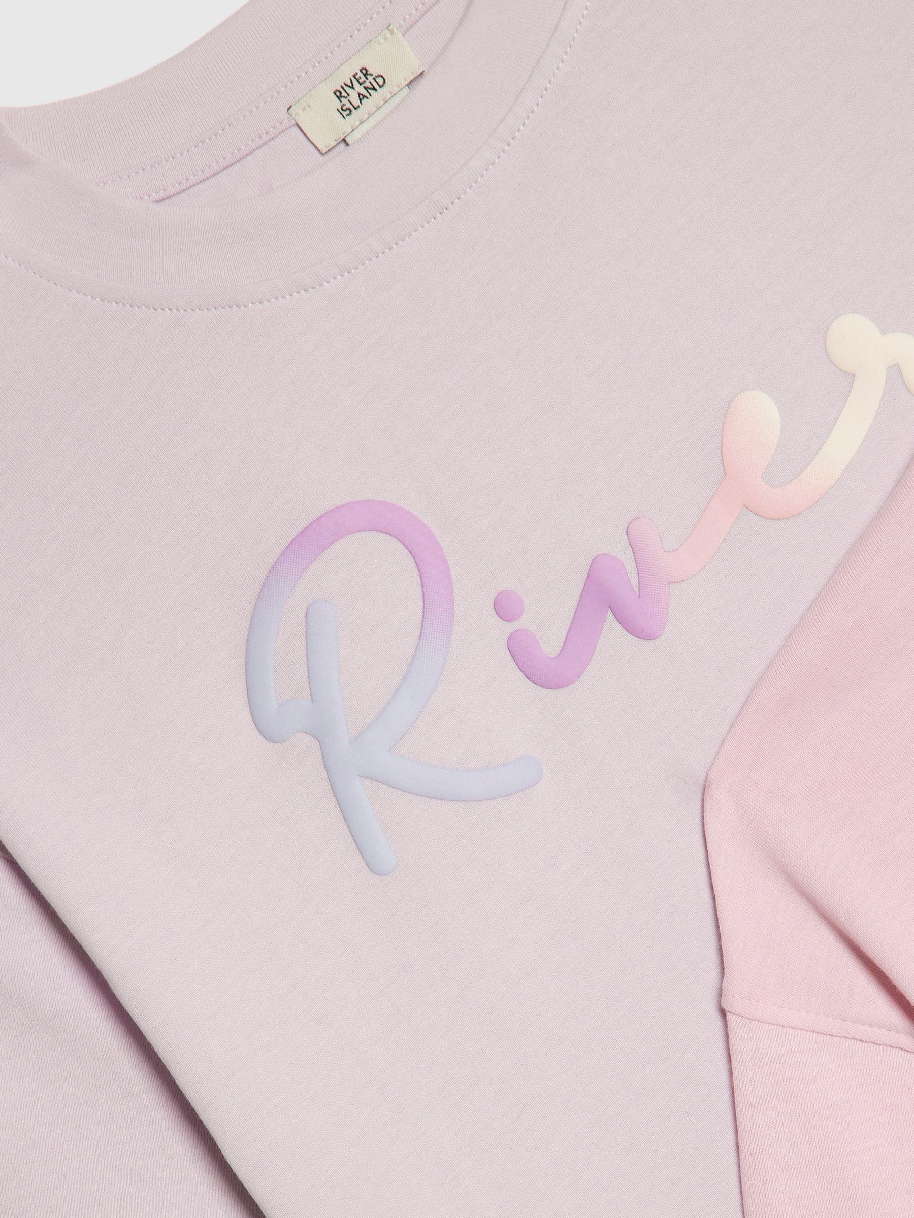 Dsiney Kidz - River Island Pink River Logo Crop T-Shirts  2 Pack image 3