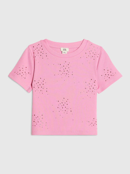 Dsiney Kidz - River Island Pink Hotfix Baby T-Shirt image 1