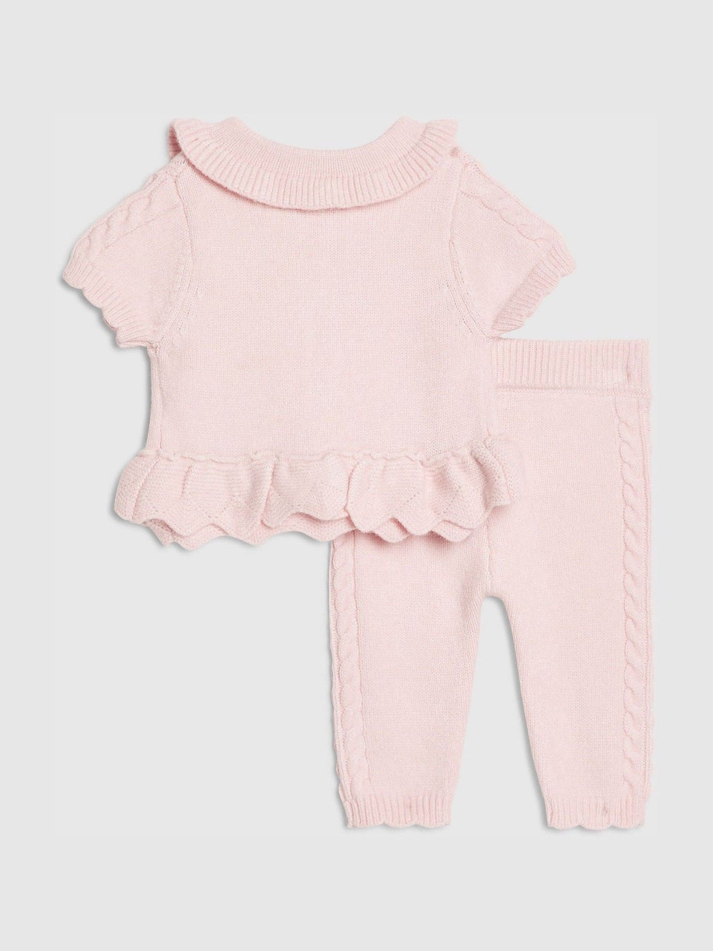 Dsiney Kidz - River Island Pink Peplum Cardigan & Leggings Set image 2