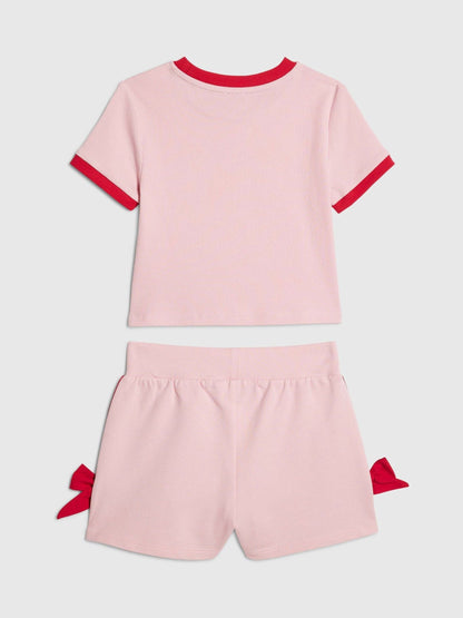 Dsiney Kidz - River Island Pink Lace Number Top & Runner Shorts Set image 2