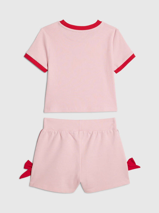 Dsiney Kidz - River Island Pink Lace Number Top & Runner Shorts Set image 2
