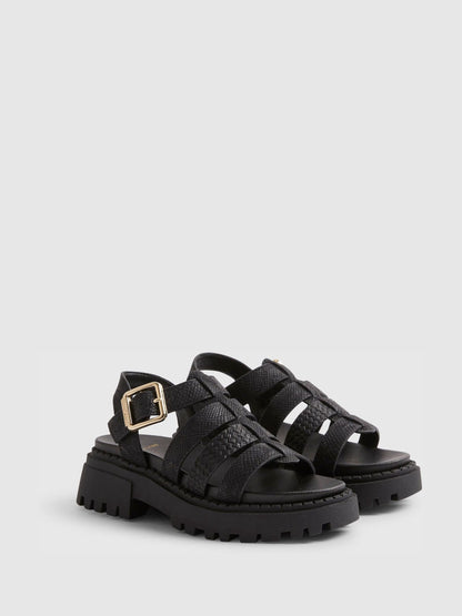 River Island Black Gladiator Heeled Sandals image 2