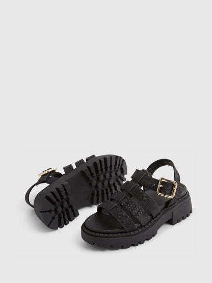 River Island Black Gladiator Heeled Sandals image 3