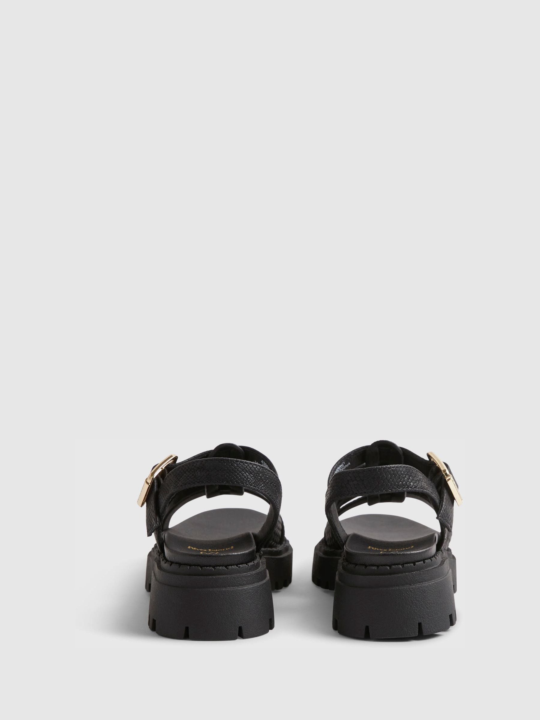 River Island Black Gladiator Heeled Sandals image 4