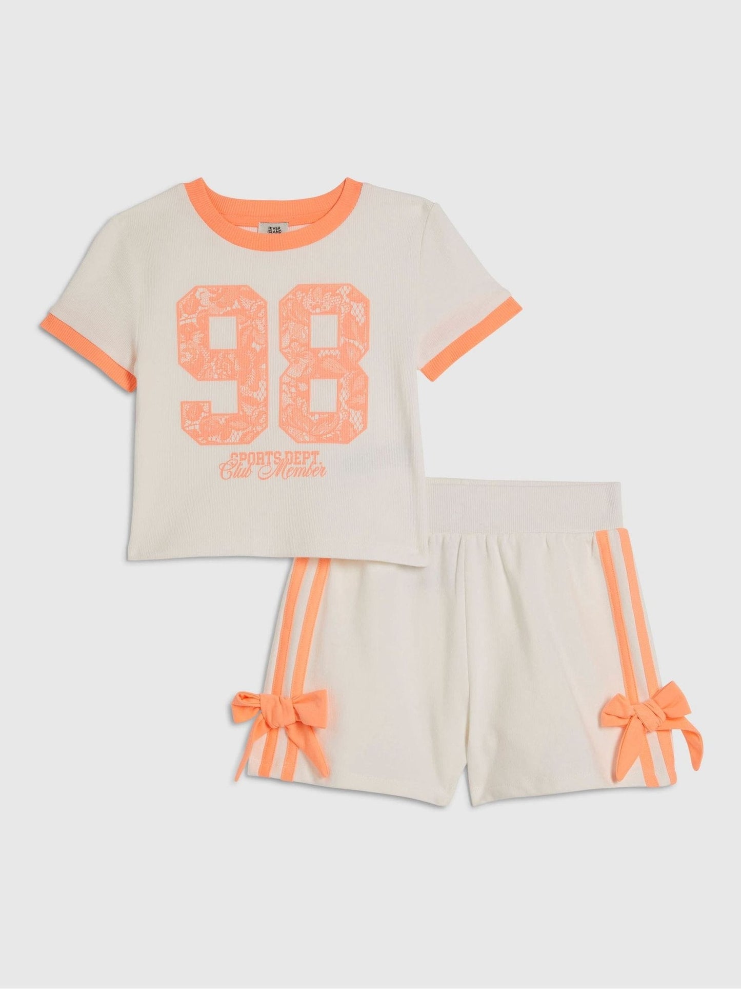 Dsiney Kidz - River Island White Lace Number Top & Runner Shorts Set image 1