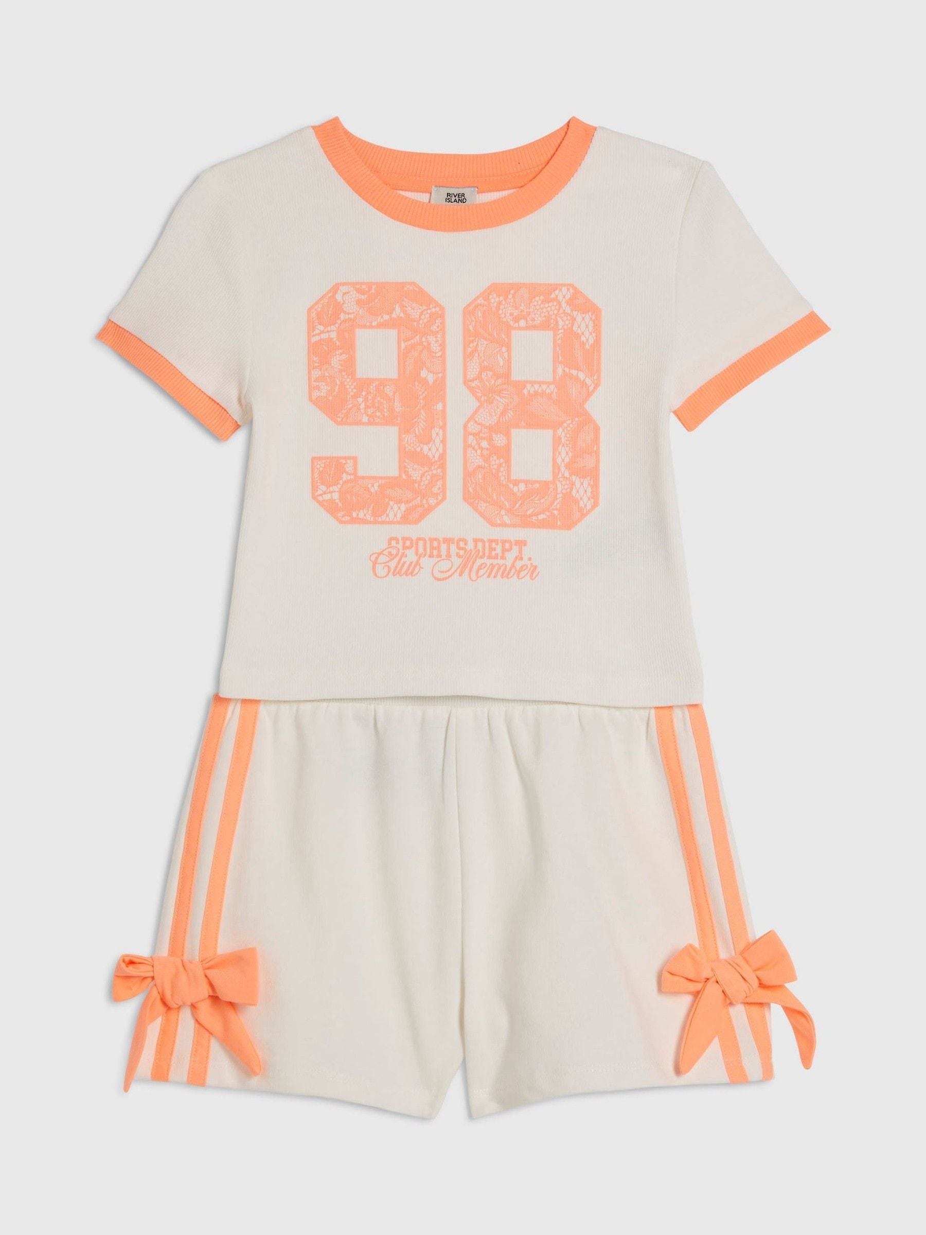Dsiney Kidz - River Island White Lace Number Top & Runner Shorts Set image 3