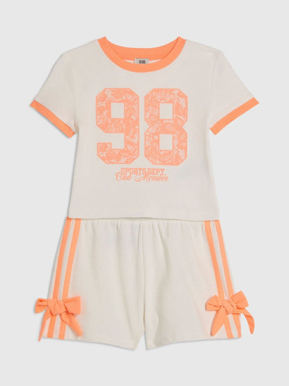 Dsiney Kidz - River Island White Lace Number Top & Runner Shorts Set image 3
