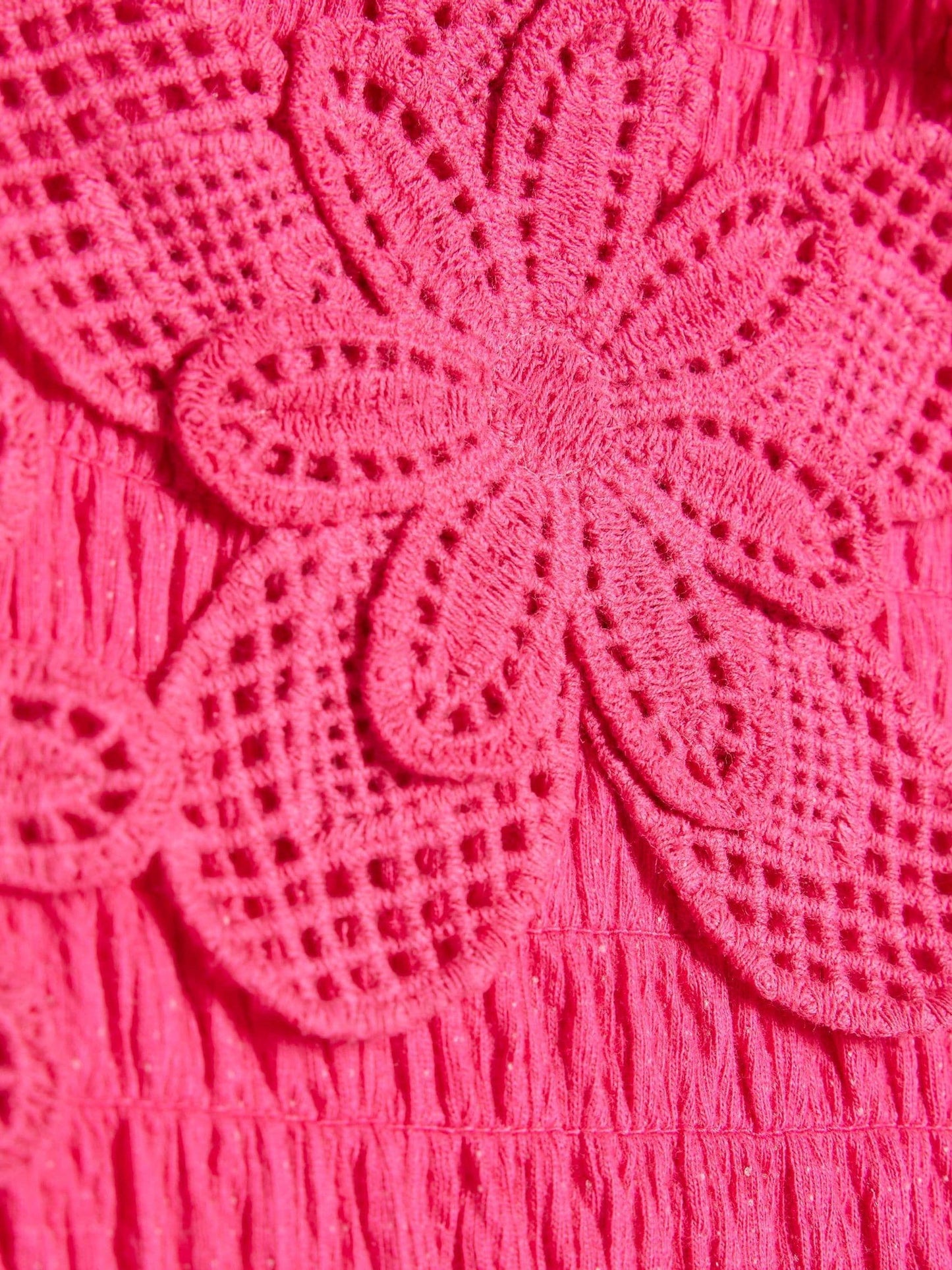 River Island Pink Asymmetric Crochet Flower Dress image 3