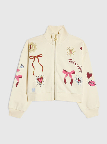 Dsiney Kidz - River Island Cream Icon Zip Through Sweatshirt image 1