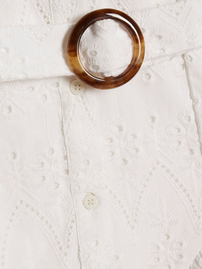 River Island White Floral Broidery Dress image 3