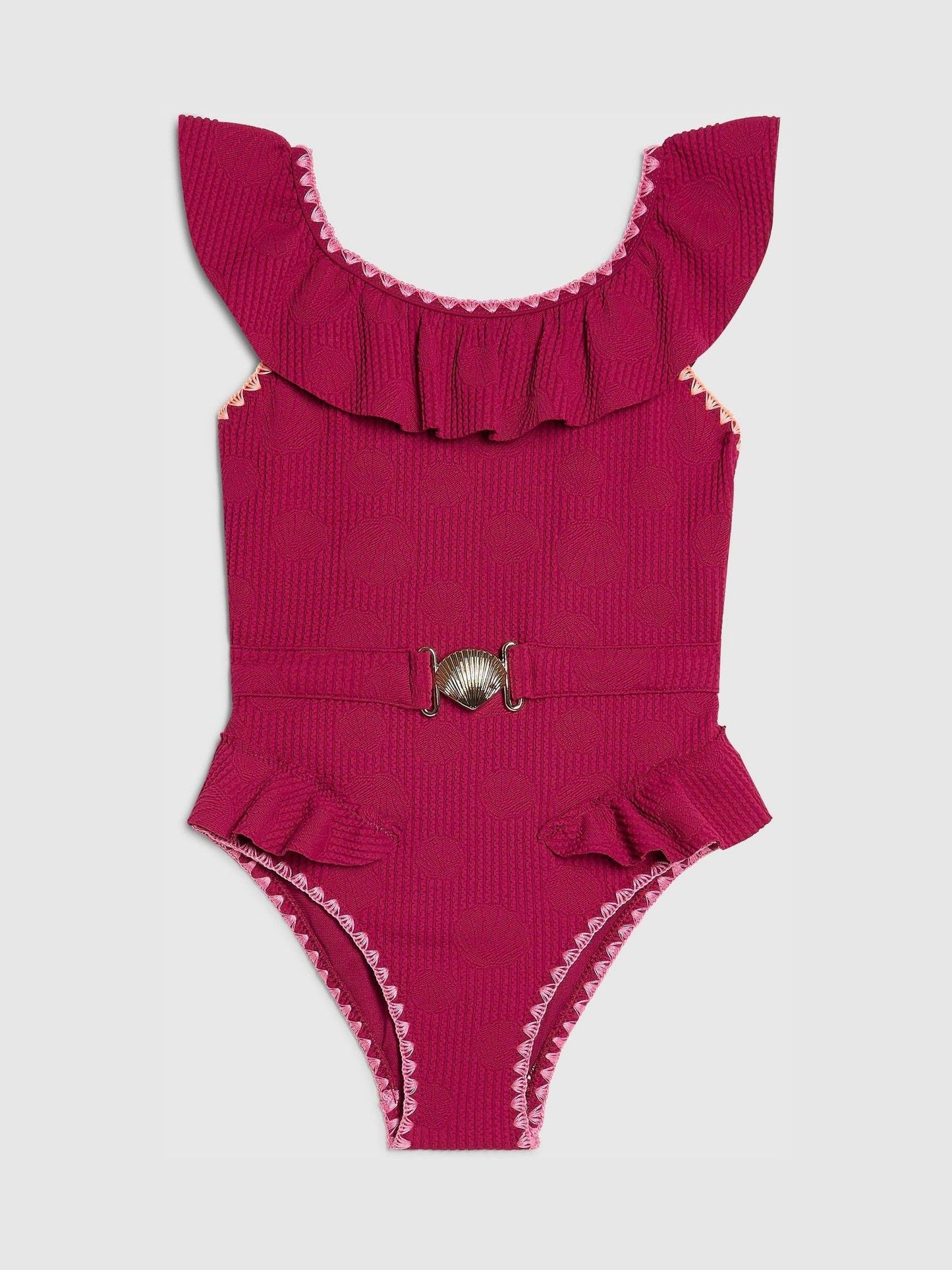 Dsiney Kidz - River Island Red Shell Texture Belt Swimsuit image 1