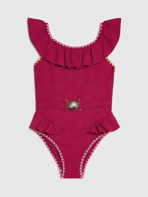 Dsiney Kidz - River Island Red Shell Texture Belt Swimsuit image 1