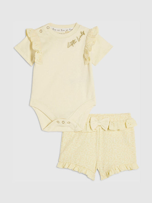 Dsiney Kidz - River Island Yellow Little Lovely Bodysuit & Shorts Set image 1