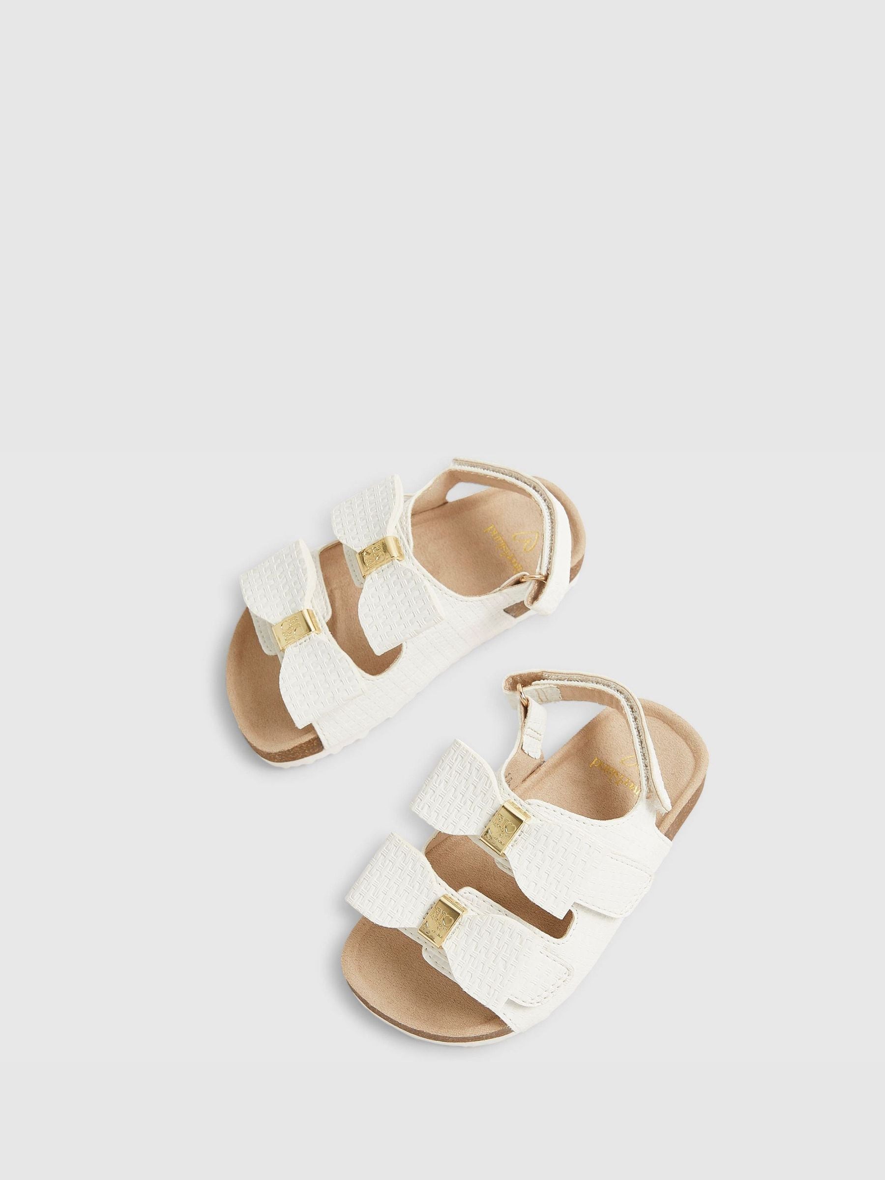 River Island White Bow Woven Footbeds Sandals image 3
