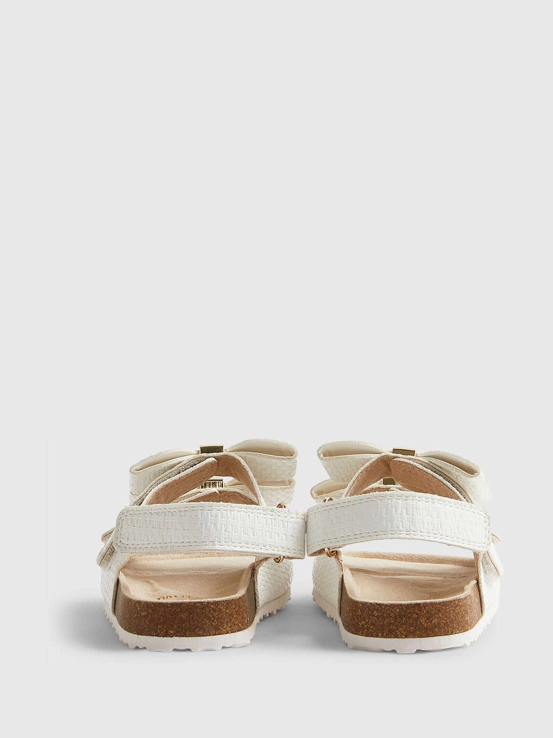 River Island White Bow Woven Footbeds Sandals image 5