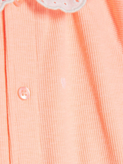 River Island Coral Pink Heart Print Collared Romper image 3