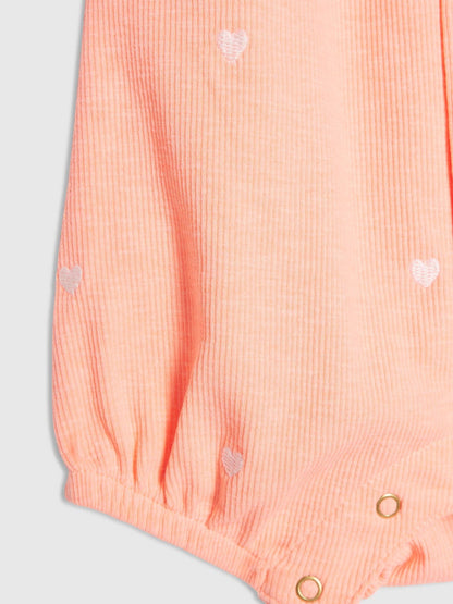 River Island Coral Pink Heart Print Collared Romper image 4
