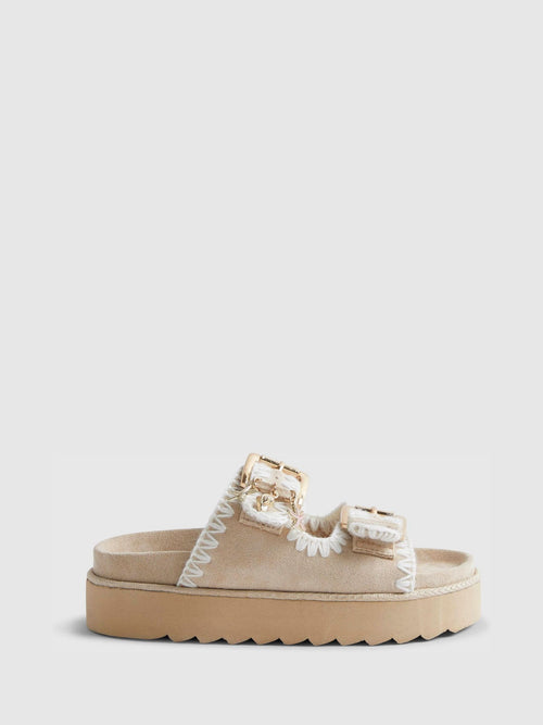 River Island Brown Whipstitch Sandals image 1