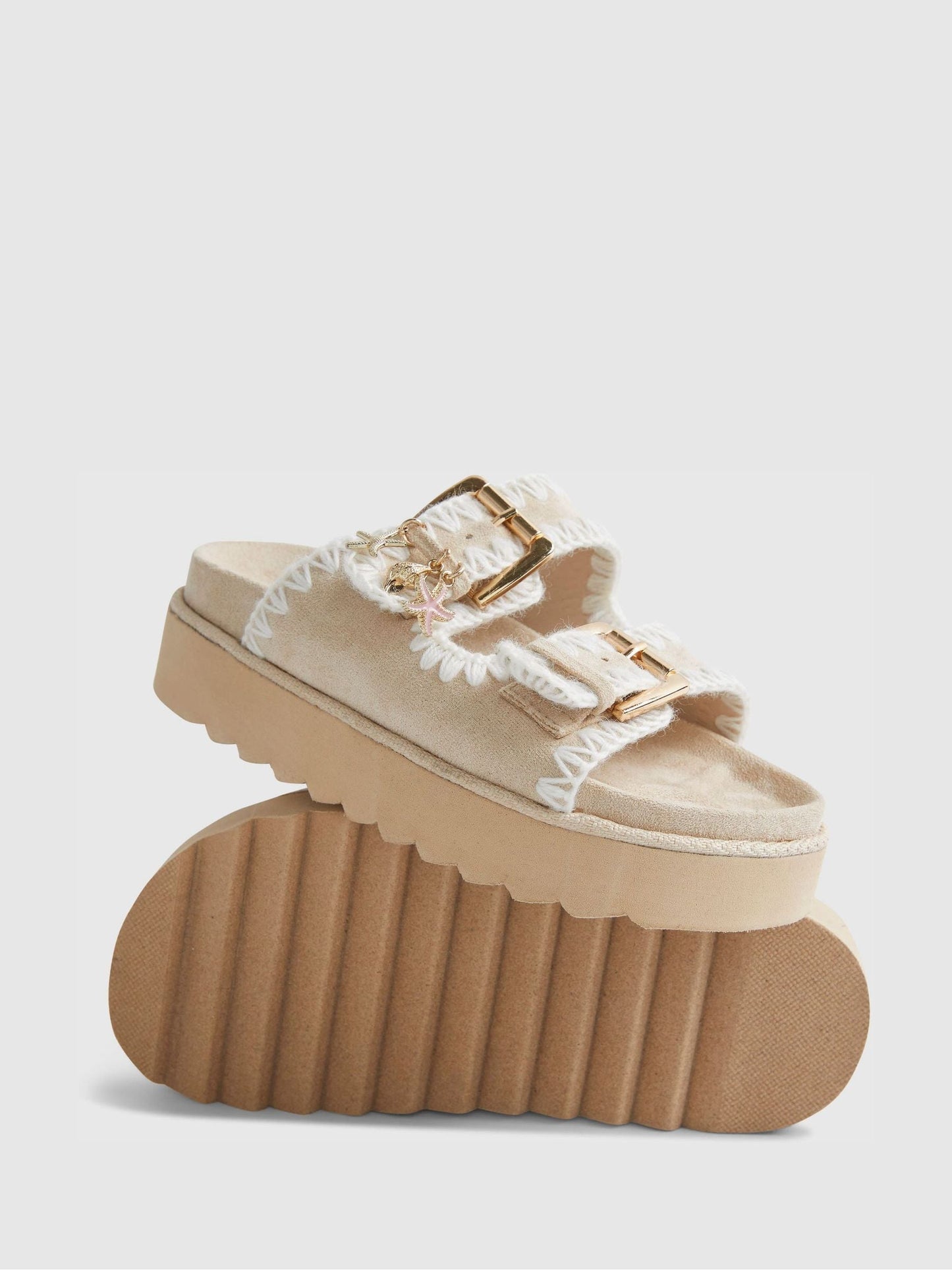 River Island Brown Whipstitch Sandals image 5