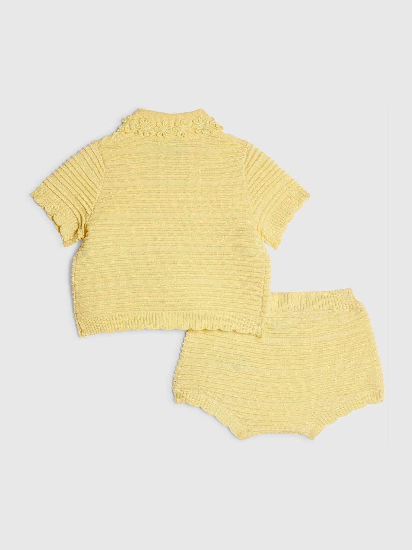 River Island Yellow Daisy Cardigan & Short Set image 2