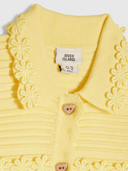 River Island Yellow Daisy Cardigan & Short Set image 5