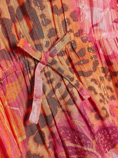 Dsiney Kidz - River Island Pink Floral Leopard Kaftan image 3