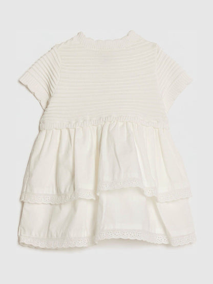 River Island White Knitted Broidery Dress image 2
