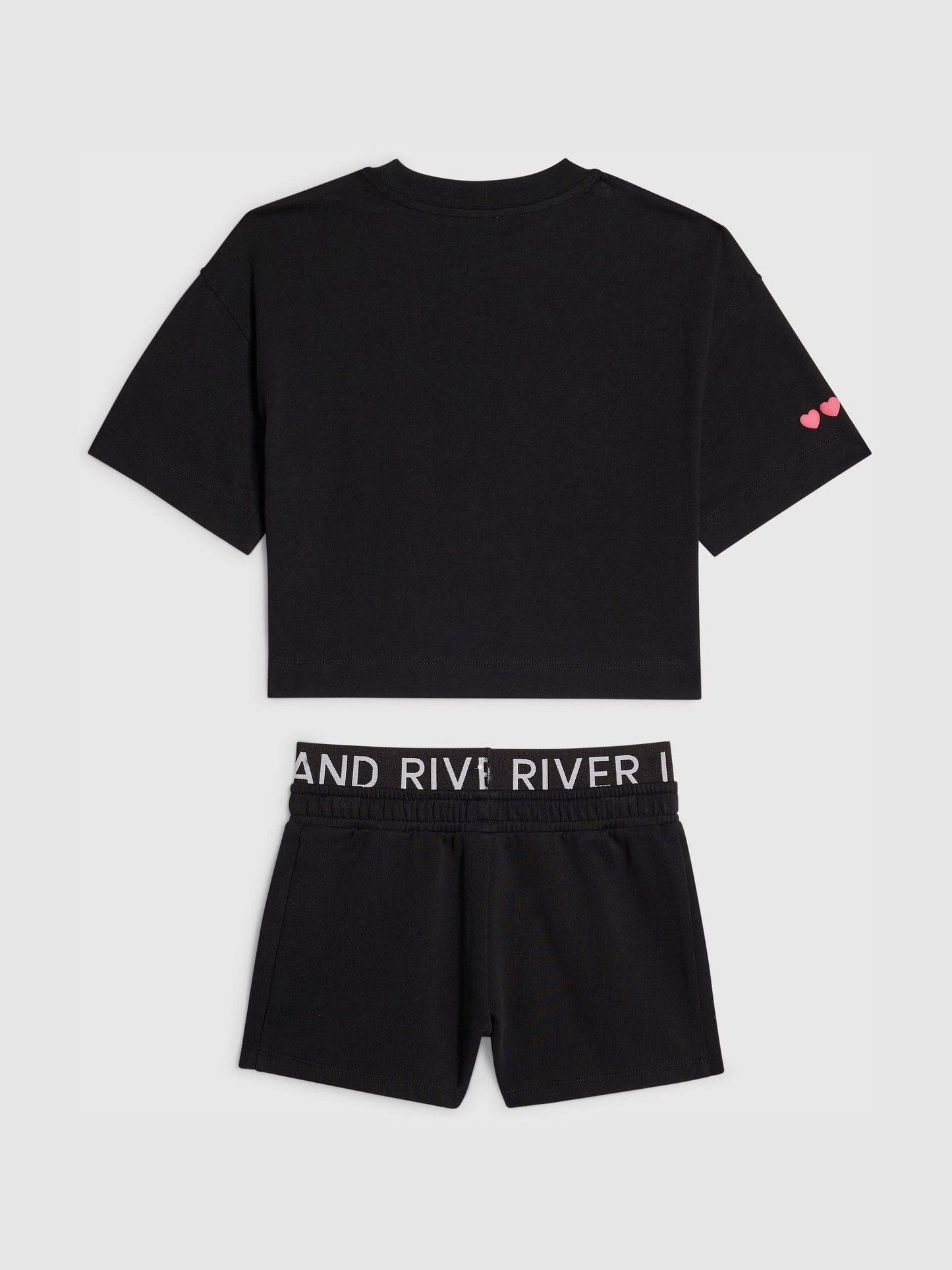 Dsiney Kidz - River Island Black T-Shirt & Runner Shorts Set image 2