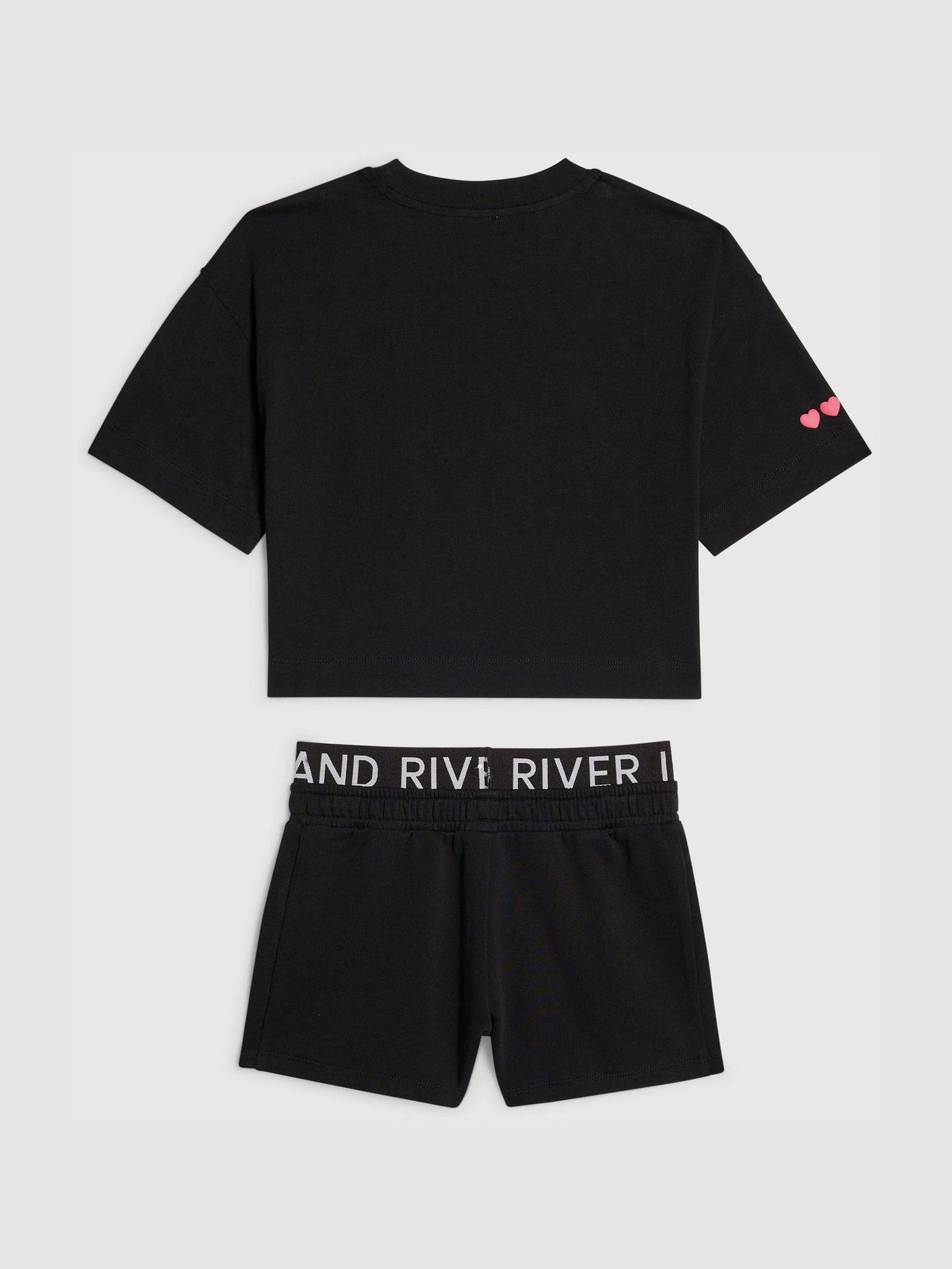 Dsiney Kidz - River Island Black T-Shirt & Runner Shorts Set image 2