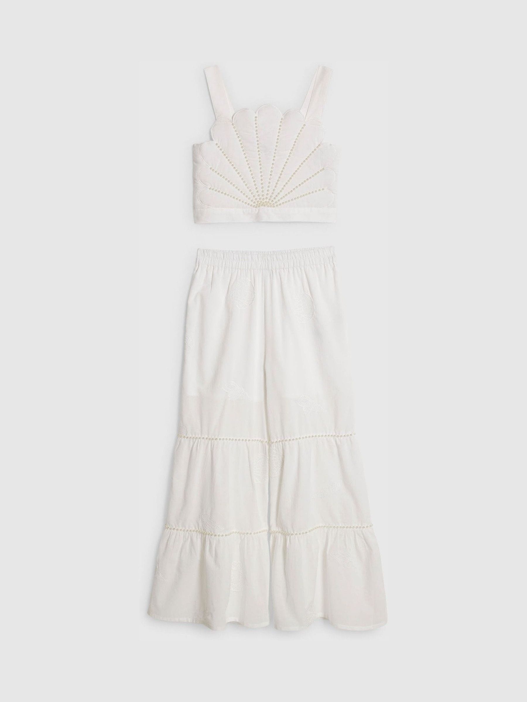 Dsiney Kidz - River Island White Pearl Shell Top & Trousers Set image 1
