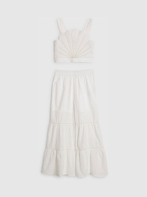 Dsiney Kidz - River Island White Pearl Shell Top & Trousers Set image 1