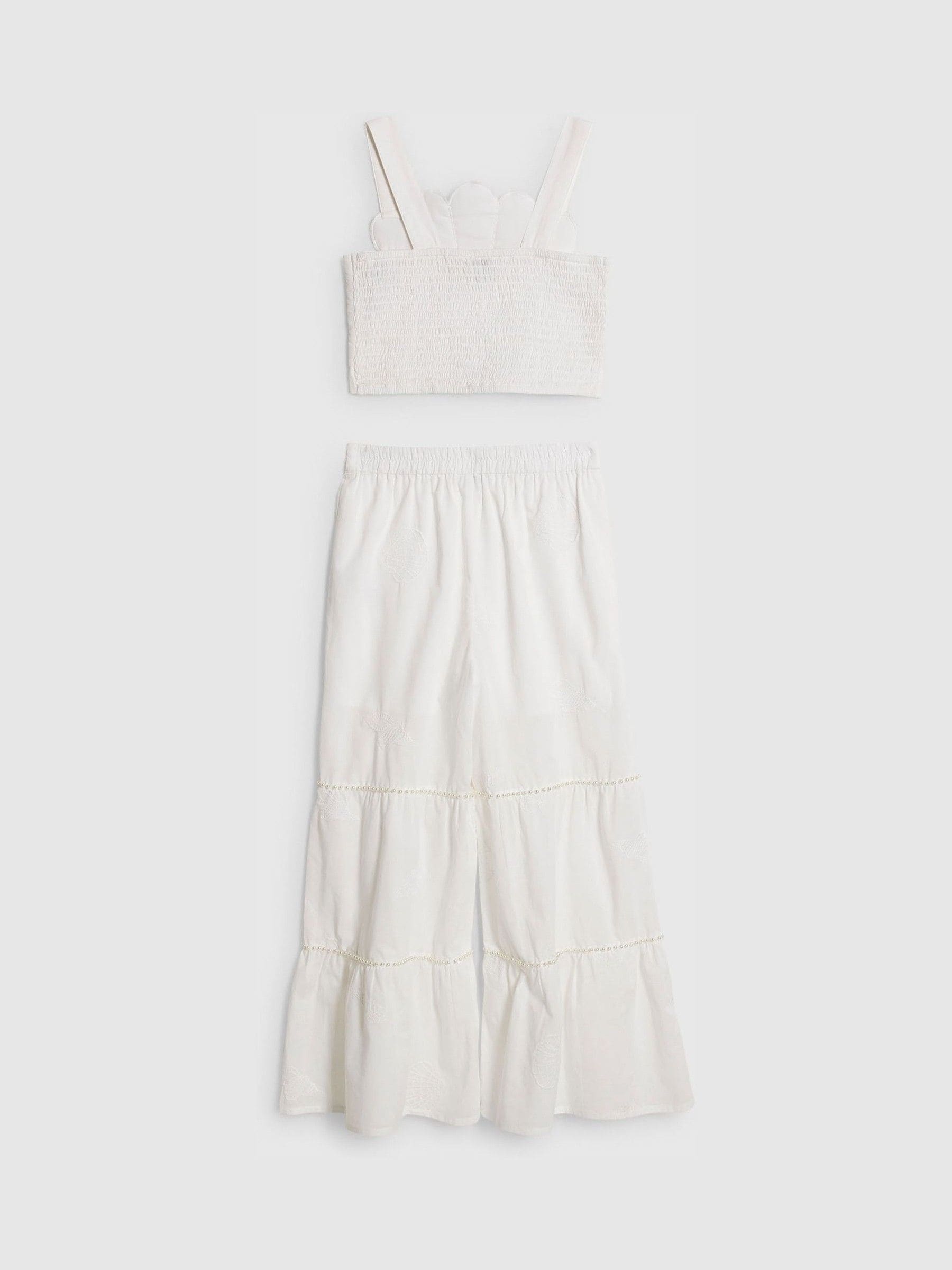 Dsiney Kidz - River Island White Pearl Shell Top & Trousers Set image 2