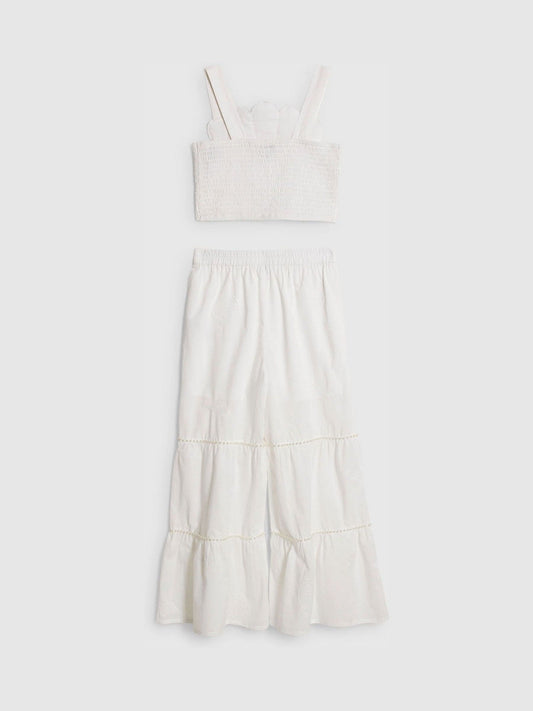 Dsiney Kidz - River Island White Pearl Shell Top & Trousers Set image 2