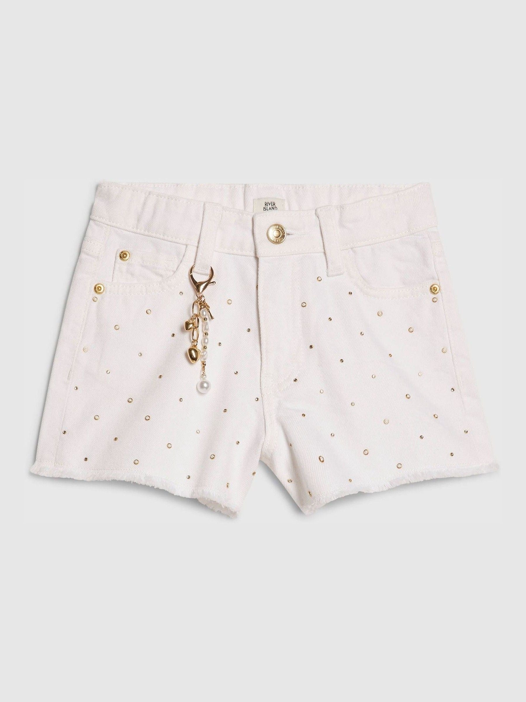 Dsiney Kidz - River Island White Pearl Print Hotfix Shorts image 1
