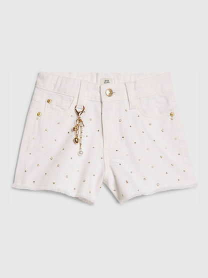 Dsiney Kidz - River Island White Pearl Print Hotfix Shorts image 1