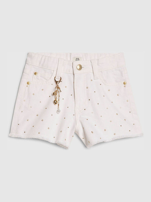 Dsiney Kidz - River Island White Pearl Print Hotfix Shorts image 1
