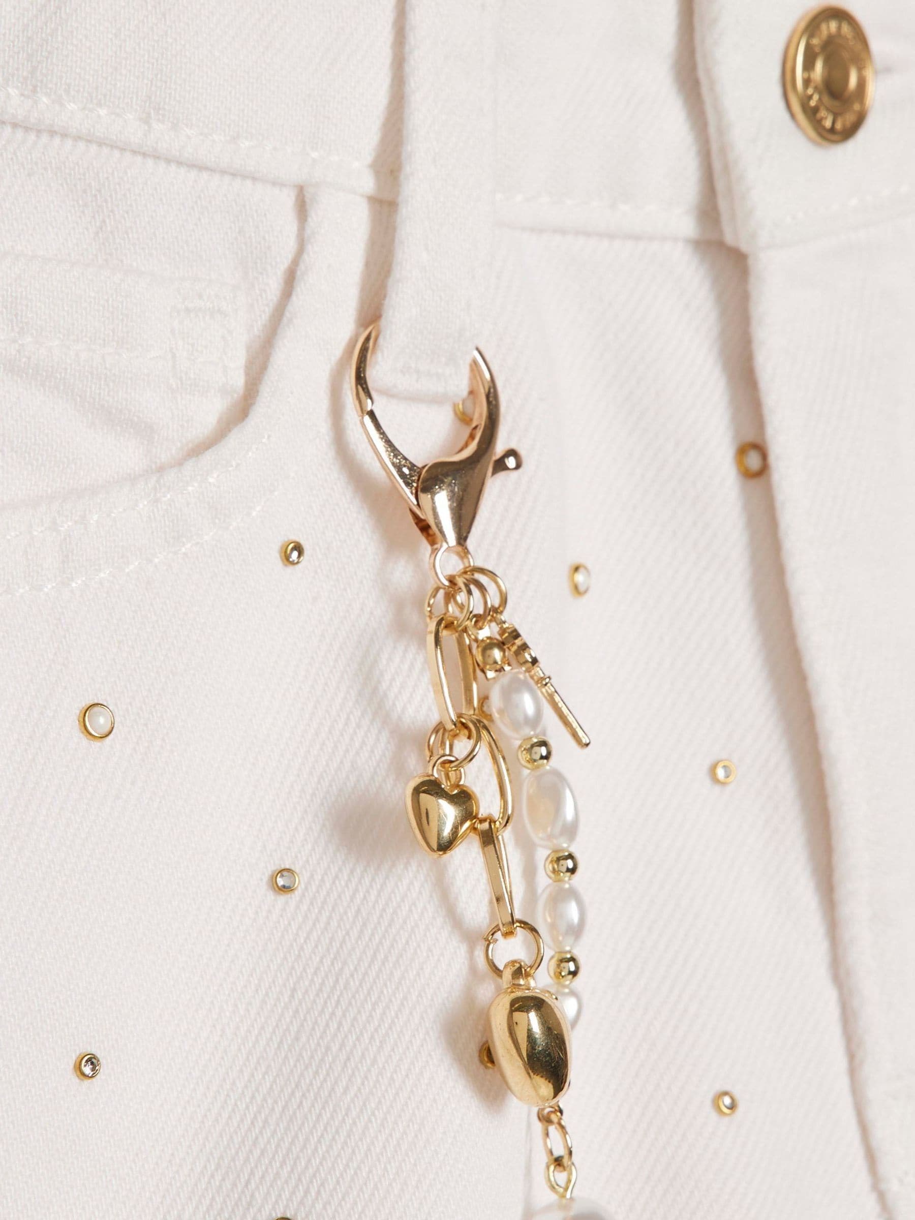 Dsiney Kidz - River Island White Pearl Print Hotfix Shorts image 3