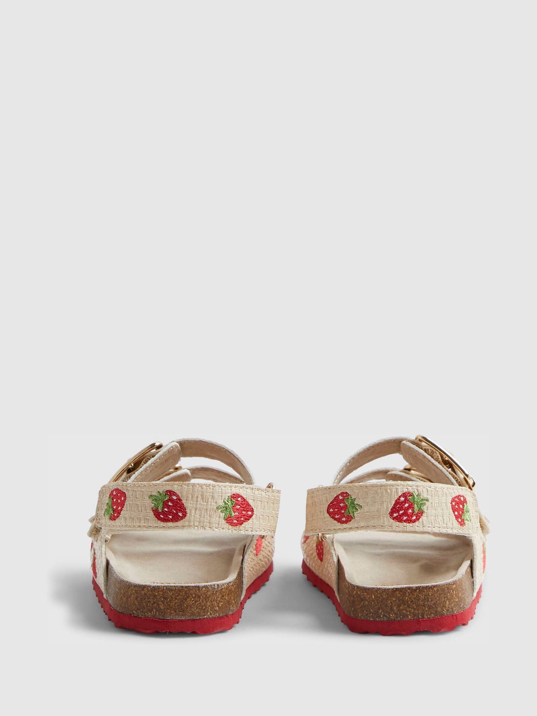 River Island Red Stawberry Woven Footbeds Sandals image 5