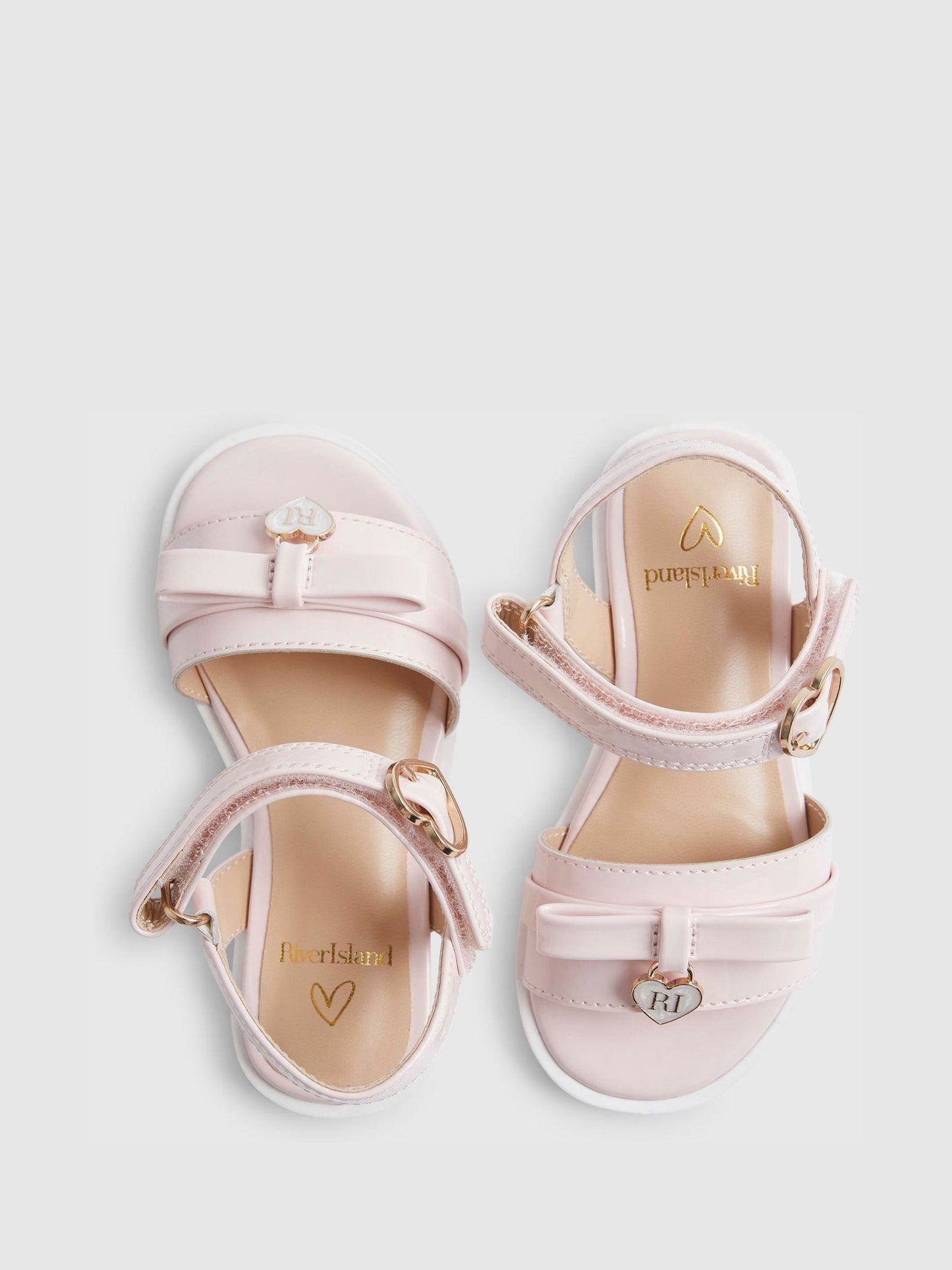 River Island Pink Metallic Bow Wedge Sandals image 3