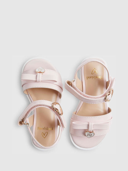 River Island Pink Metallic Bow Wedge Sandals image 3