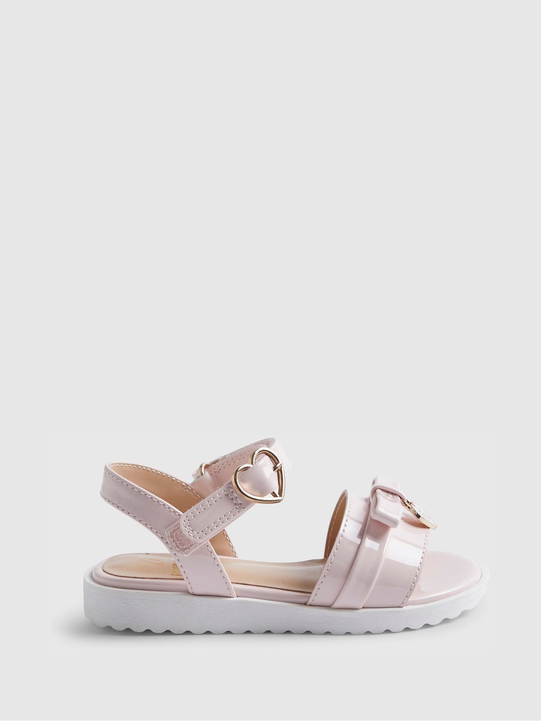 River Island Pink Metallic Bow Wedge Sandals image 1