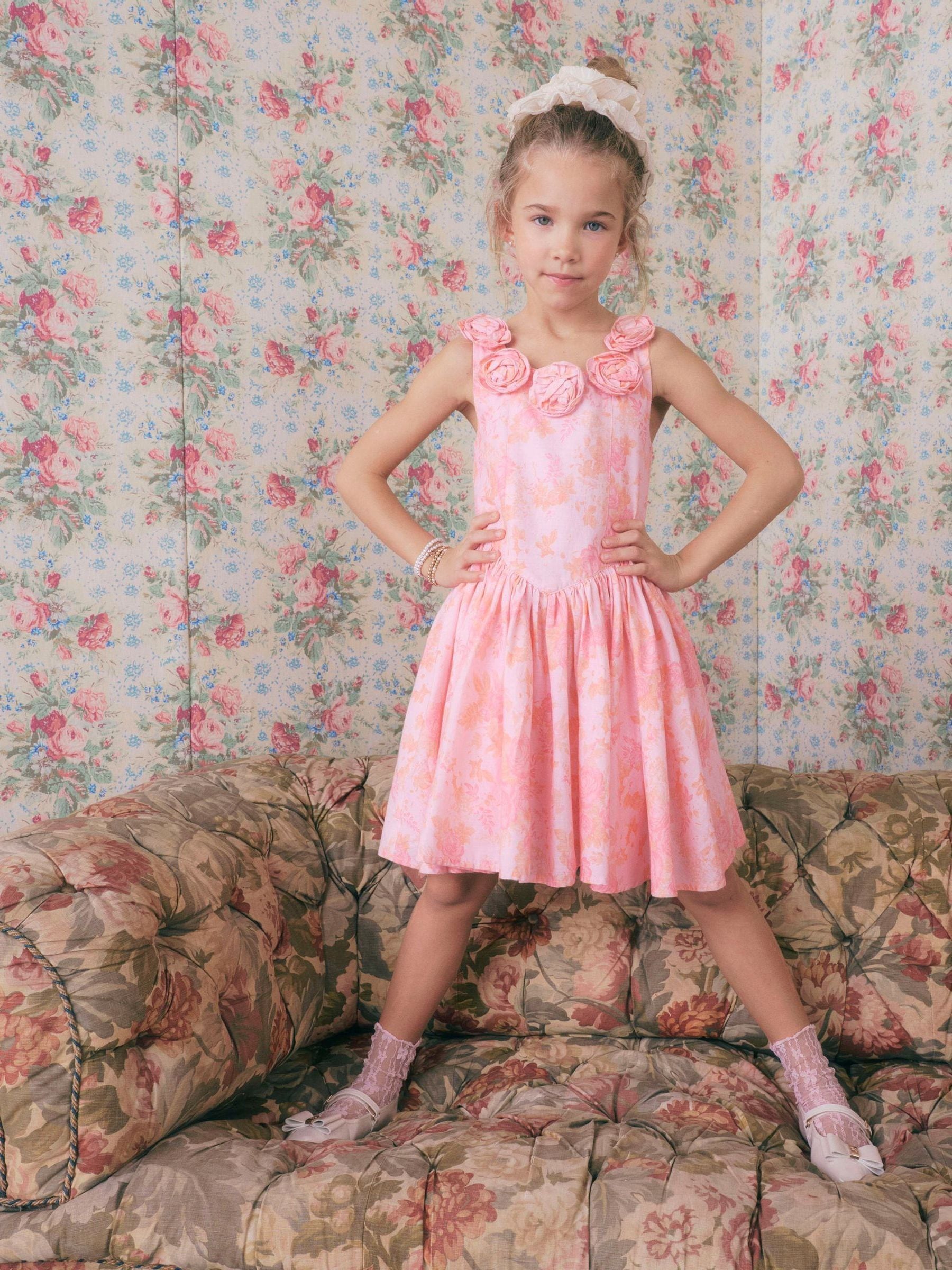 River Island Pink Corsage Floral Dress image 1