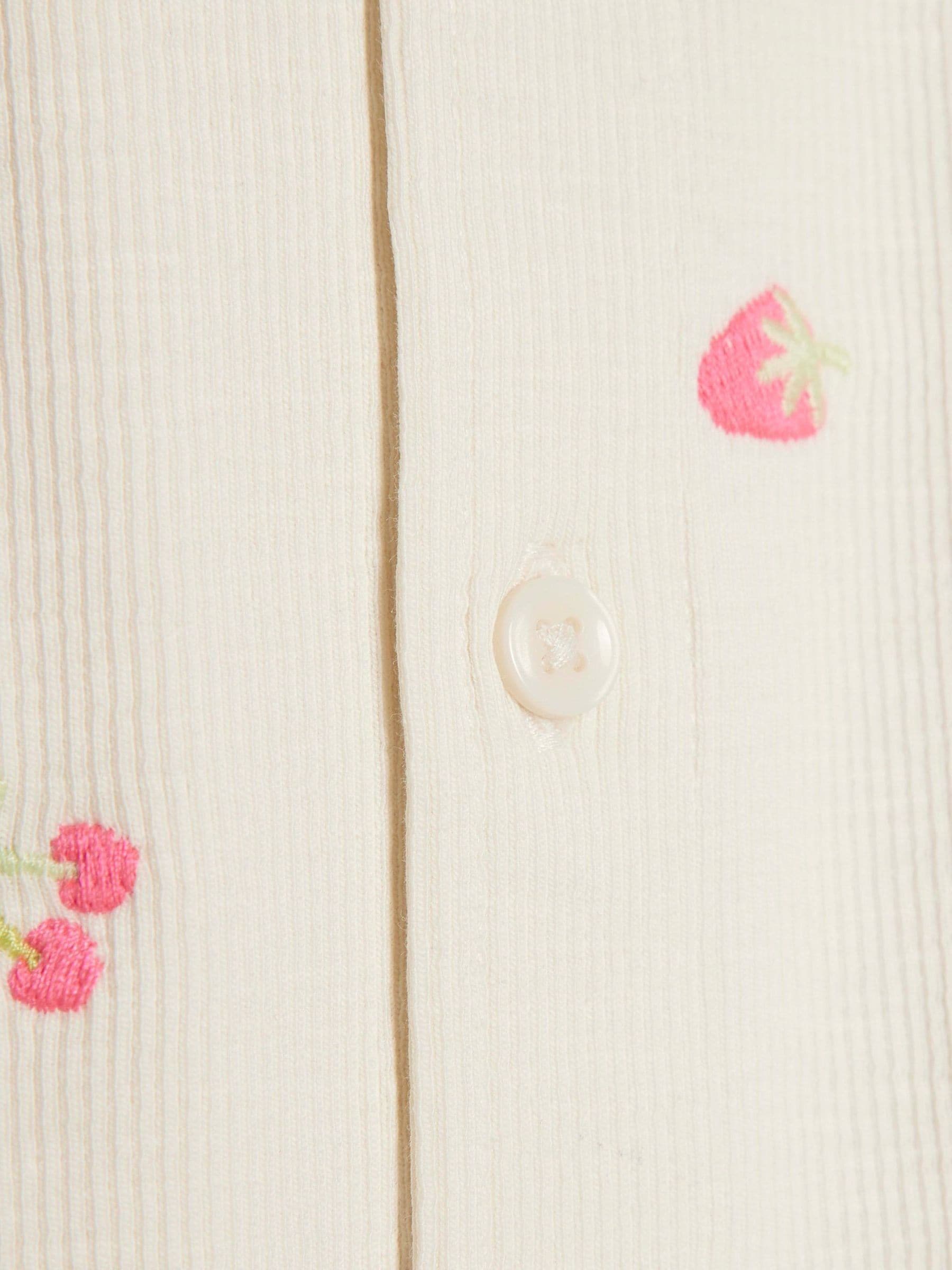 River Island Cream Strawberry Print Collared Romper image 3
