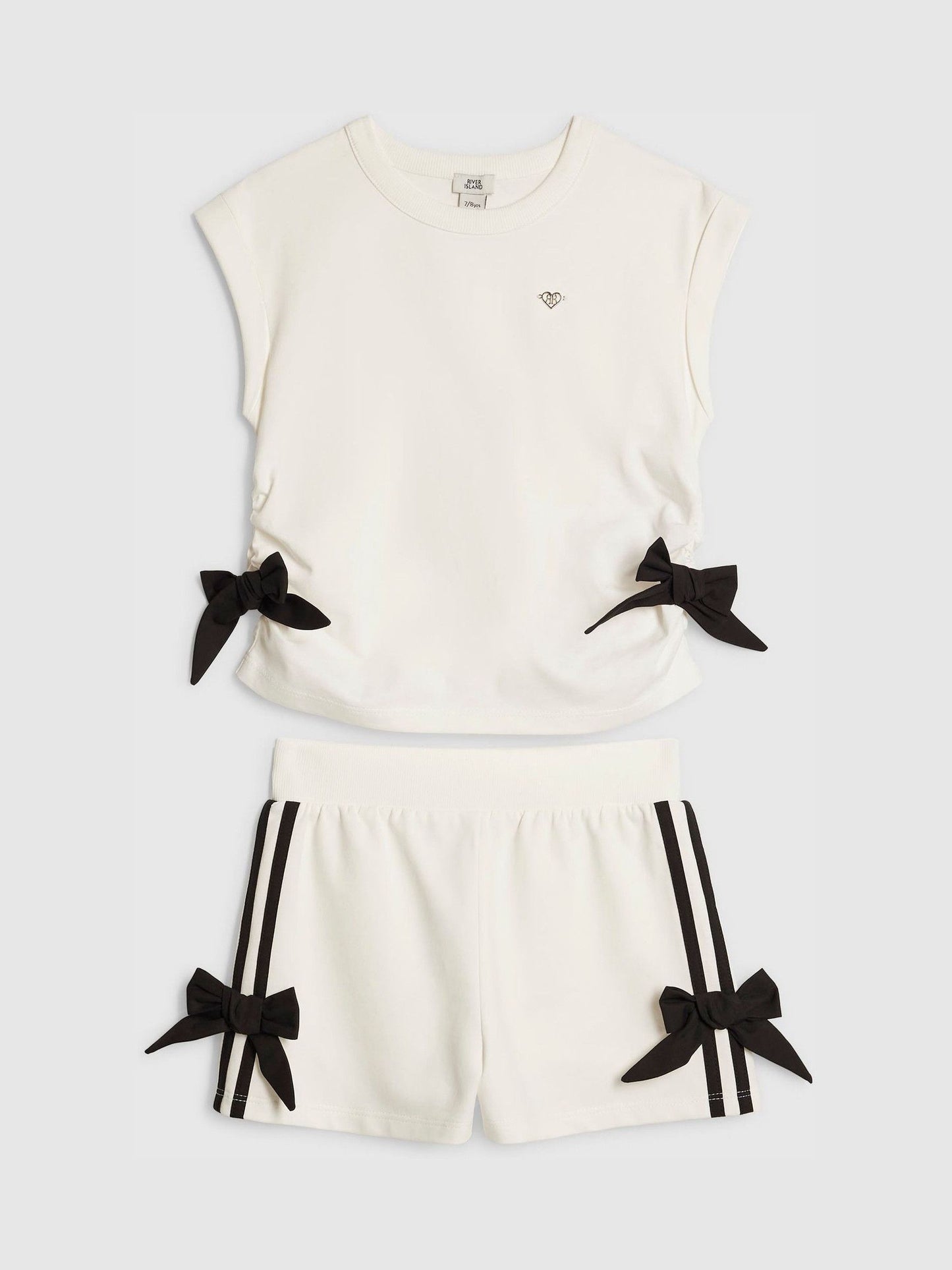 Dsiney Kidz - River Island White Bow Top  & Shorts Set image 1