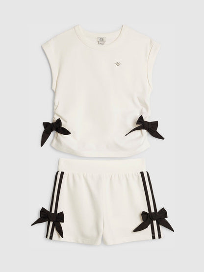Dsiney Kidz - River Island White Bow Top  & Shorts Set image 1