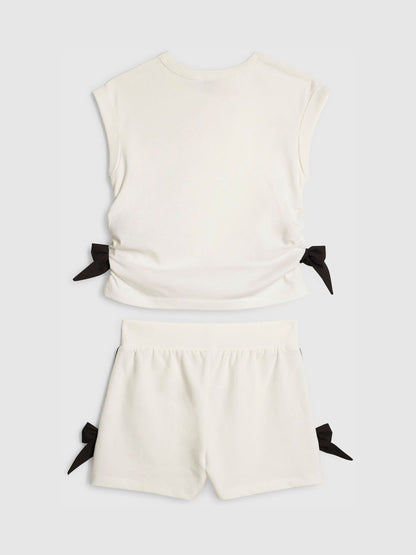 Dsiney Kidz - River Island White Bow Top  & Shorts Set image 2